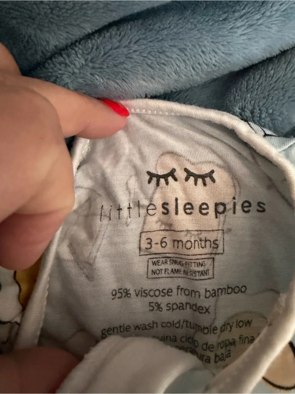 Little Sleepies Blue Breakfast Buddies One Piece Zippie